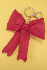 Pink Puff Bow Bag Charm Cute Keychain