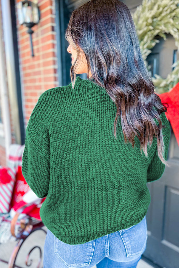 Evergreen Plaid Bow Graphic Christmas Sweater