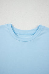 Orchid Petal Casual Plain Crew Neck Tee