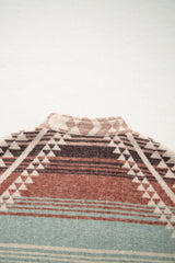 Light French Beige Geometric Quilted Patchwork Vintage Jacket