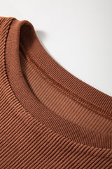 Festival Fuchsia Plain Drop Sleeve Corded Oversized Sweatshirt