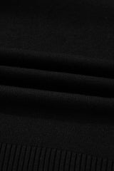 Black Contrast Trim Big Bow Accent Cropped Sweater