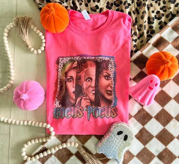 Hocus Pocus dalmation print Pink tee