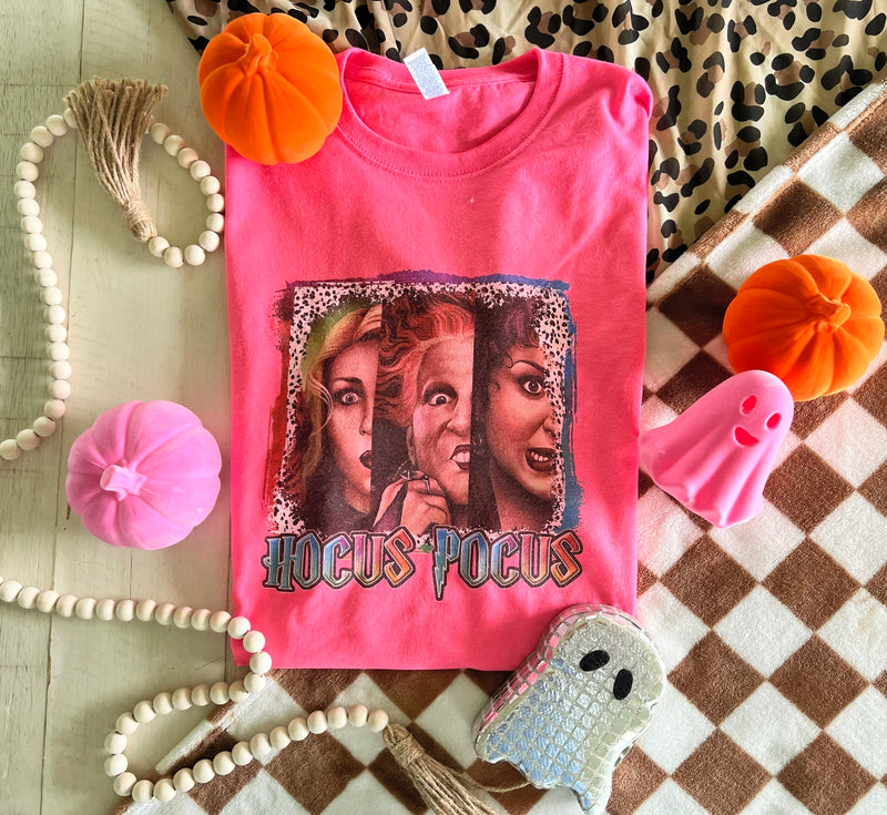 Hocus Pocus dalmation print Pink tee