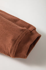 Festival Fuchsia Plain Drop Sleeve Corded Oversized Sweatshirt