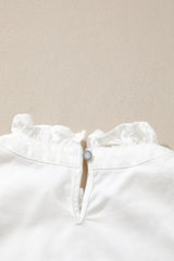 Beau Blue Frilled Collar Flutter Sleeve Denim Top