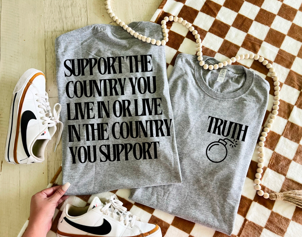 Support the country you live in, front/back tee