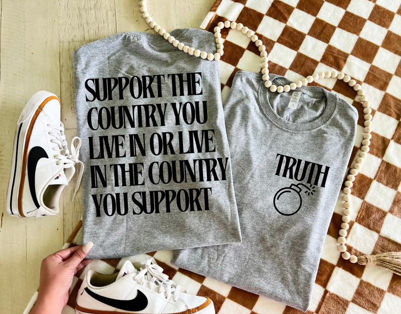 Support the country you live in, front/back tee