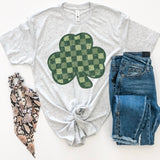 Checked clover ash tee