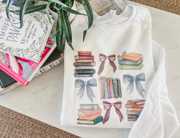 Sweet stacks of books sweatshirt or tee