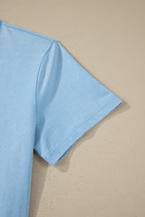 Mint Green Mineral Wash V Neck Tee Matching Skort Set
