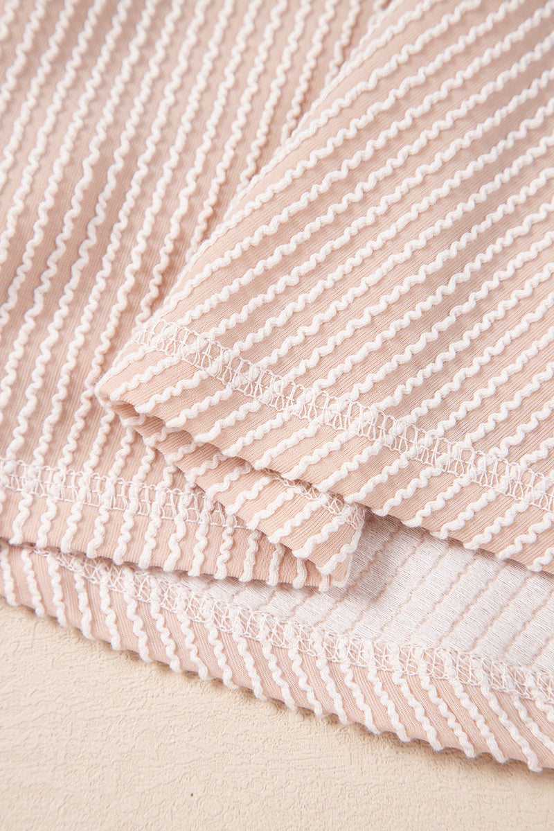 Jet Stream Corded Lantern Sleeve Pullover and Ruffle Mini Skirt Set