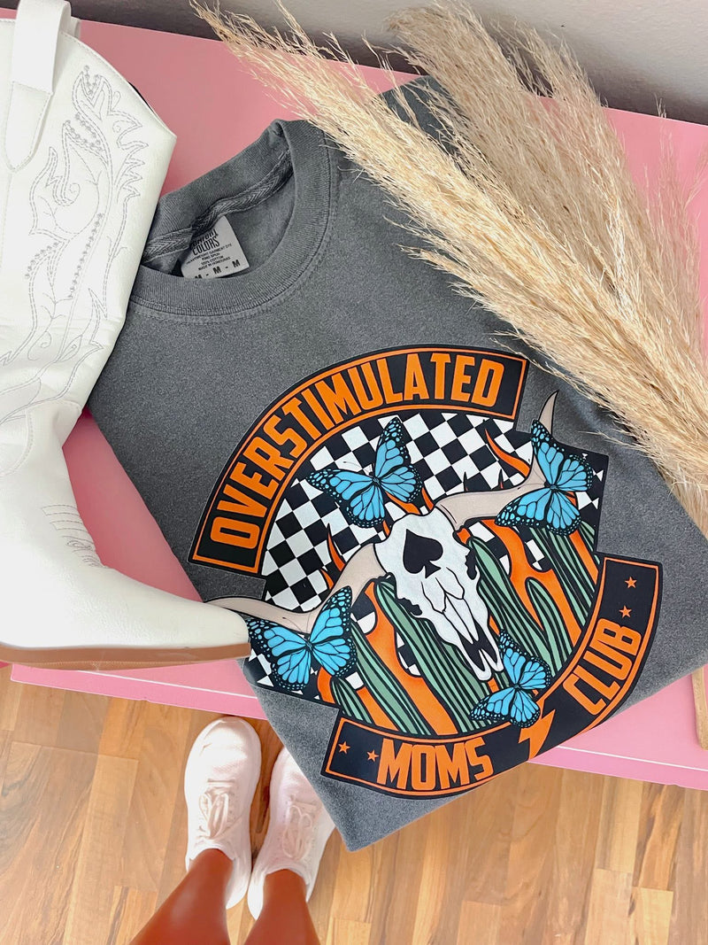 Overstimulated moms club - western tee