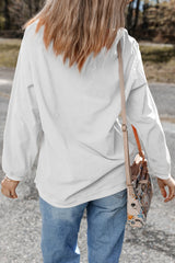 White GOLF Ball Heat Transfer Printing Ribbed Sweatshirt
