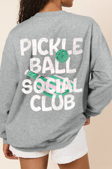 Gray PICKLE BALL SOCIAL CLUB Game Day Graphic Sweatshirt