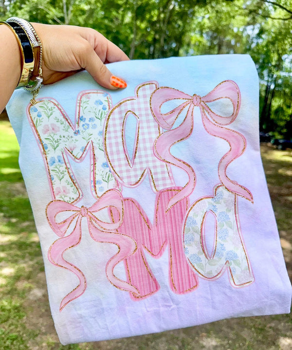 Baby blue preppy Mama tee