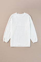 Festival Fuchsia Plain Drop Sleeve Corded Oversized Sweatshirt