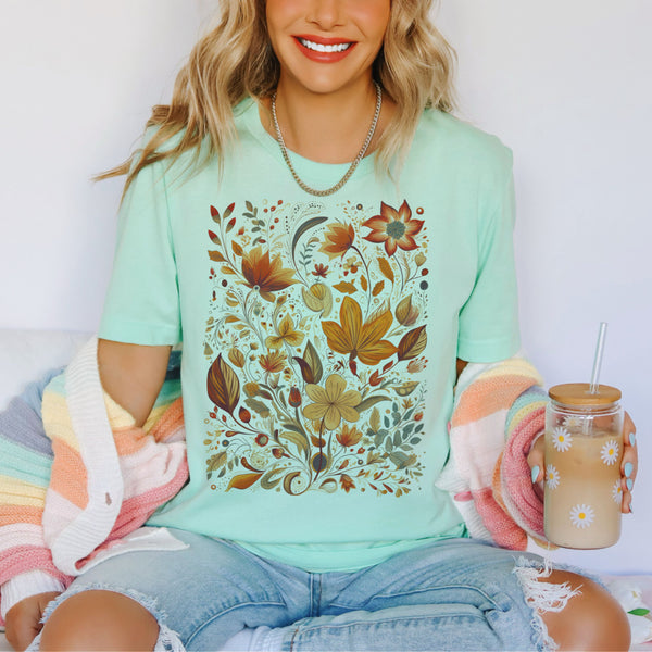 Fall Leaves mint tee