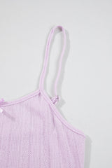 Orchid Petal Delicate Texture Cropped Cami Shorts and Cardigan 3pcs Lounge Set