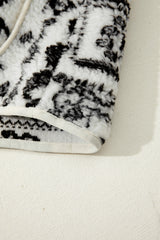 Beige Sherpa Paisley Print Pocketed Fashion Vest Jacket