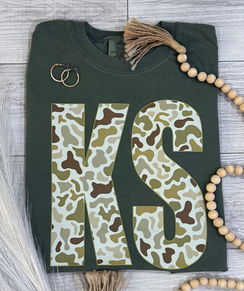 Camo state - comfort colors tee