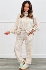 Khaki Camo Print Jogger Pants Set