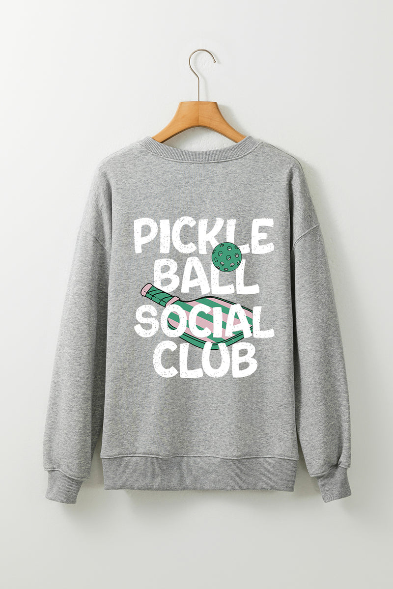Gray PICKLE BALL SOCIAL CLUB Game Day Graphic Sweatshirt