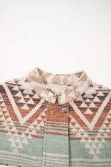 Light French Beige Geometric Quilted Patchwork Vintage Jacket