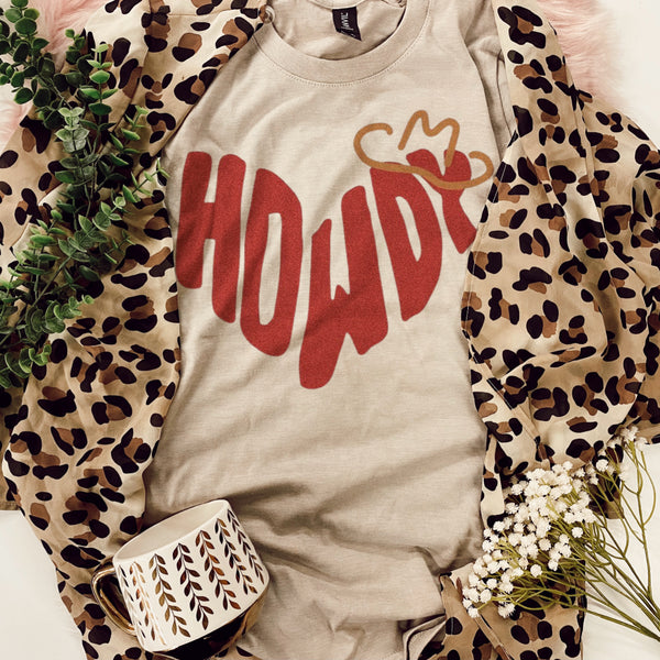Howdy tan tee