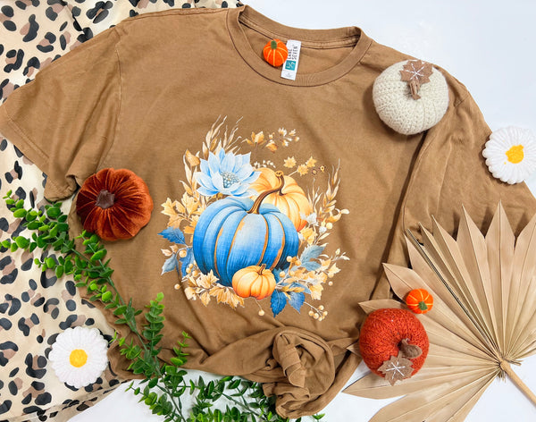Pretty blue pumpkin tee
