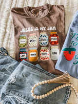 Jesus is my jam espresso tee