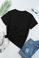 Orchid Petal Casual Plain Crew Neck Tee