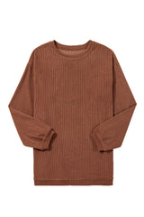 Festival Fuchsia Plain Drop Sleeve Corded Oversized Sweatshirt