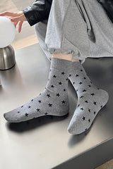 White Bow Ribbed Edge Crew Socks