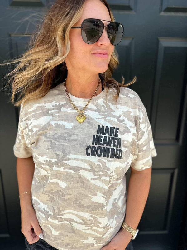 Make Heaven crowded light camo tee