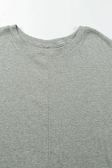 Green Plain Solid Color Casual Seam Long Sleeve Top