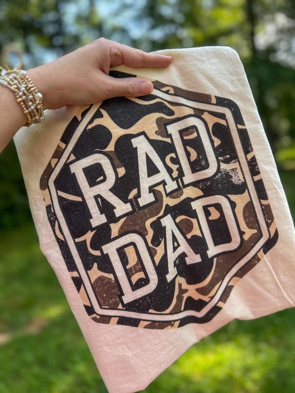 Rad Dad camo design cream tee