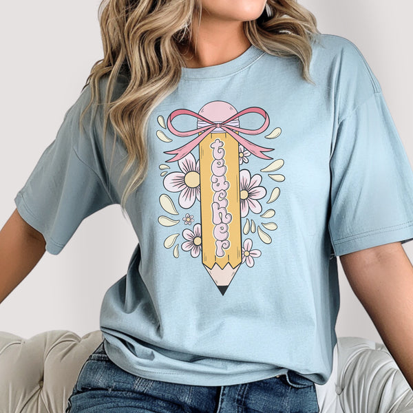 Teacher cute pencil tee