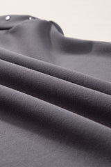Black Casual Rivet Round Neck T Shirt