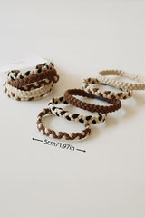 Chestnut 5pcs Smile Face Decor Braided Hairband