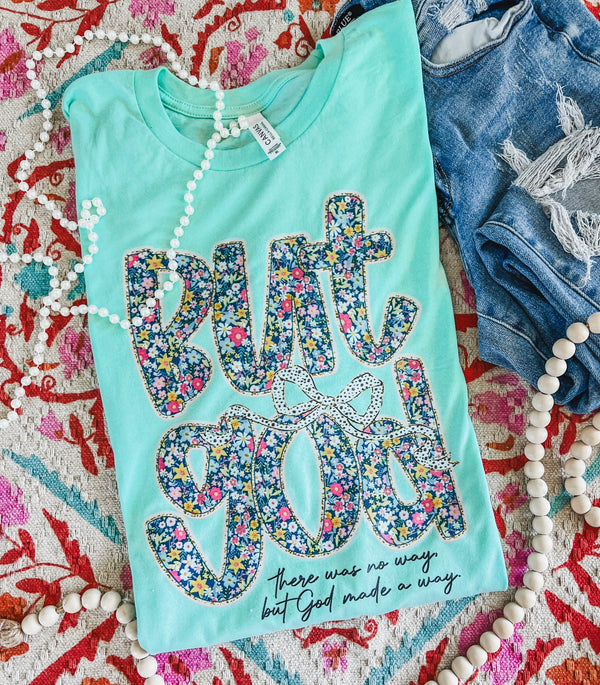 But God Mint floral tee