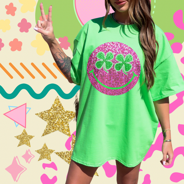 Clover Eyes Faux glitter tee