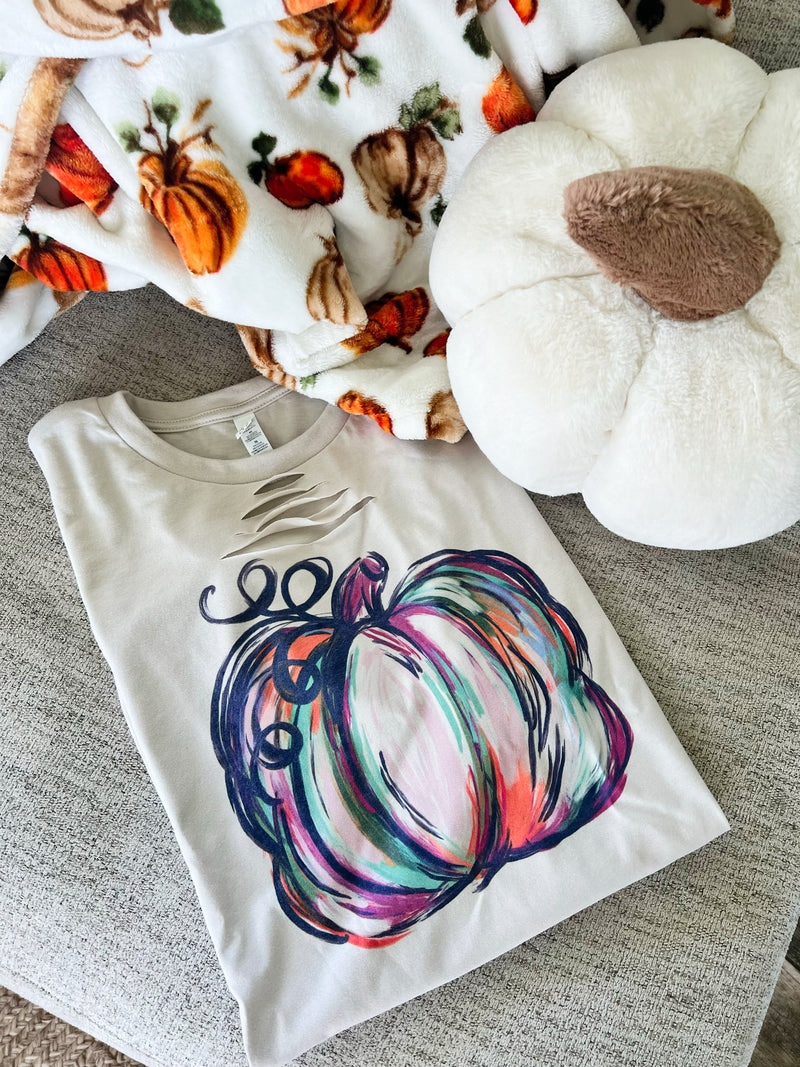 Watercolor Pumpkin tee
