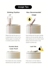 White Christmas Sweet Bow Print Travel Mug with Handle and Straw