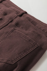 Red Dahlia Solid Color Loose Straight High Waist Jeans