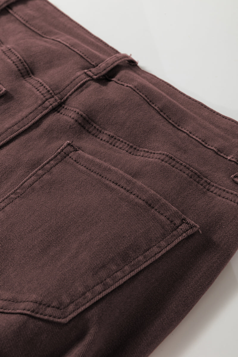 Red Dahlia Solid Color Loose Straight High Waist Jeans