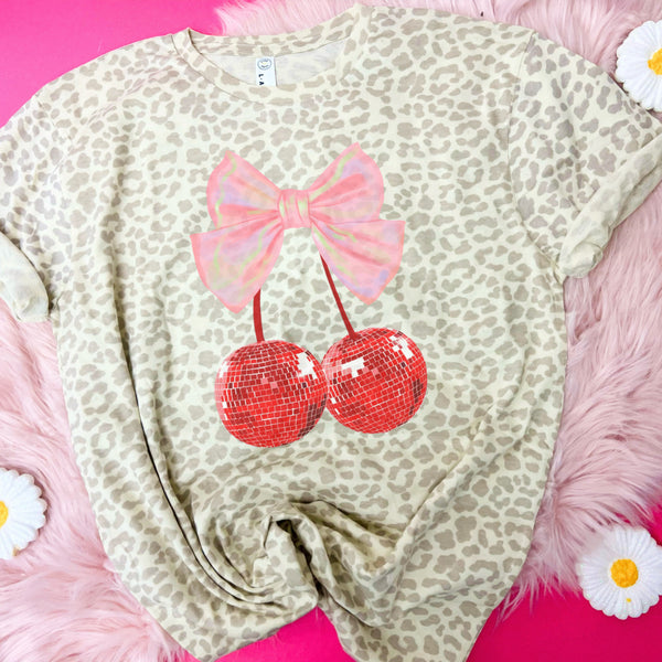 Disco Cherry bow tee