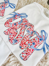 USA floral bows tee