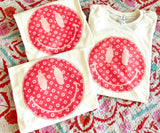 Boujee Smiley cream tee