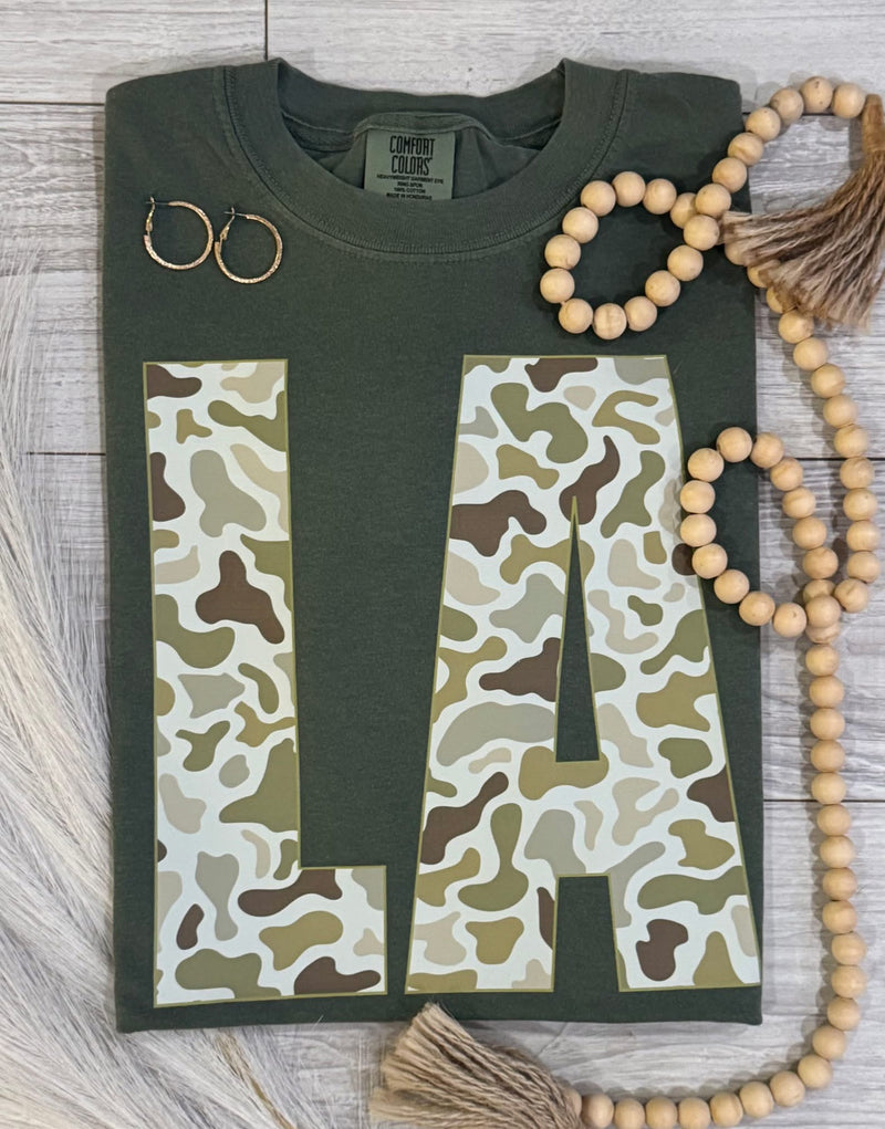 Camo state - comfort colors tee